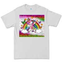 Dove Grey LGBTQ Dabbbing Unicorn And Rainbow Tumbler Premium Tee - BundleAndBundleShop