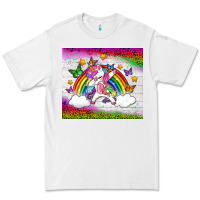 White LGBTQ Dabbbing Unicorn And Rainbow Tumbler Premium Tee - BundleAndBundleShop
