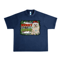 Navy merry and bright pomeranian Urban Heavy Tee - RanaPortraitStore