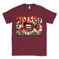 Burgundy Self love is the best love Classic Tee - FaDigitalArtStudio