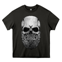 Asphalt creepy bald and bearded skull for halloween & skeletons fans t shirt Heavy Core Tee - baoMotion