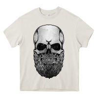 Creepy Bald And Bearded Skull For Halloween & Skeletons Fans T Shirt Heavy Core Tee | Teevron