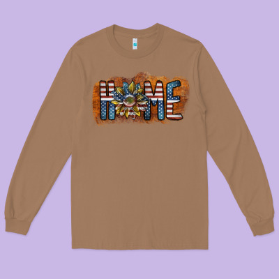 Home America Long Sleeve Tee Designed By Sublimationcraftshop