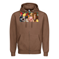 Chestnut Farm animals with aztec Zipper Hoodie - RanaPortraitStore