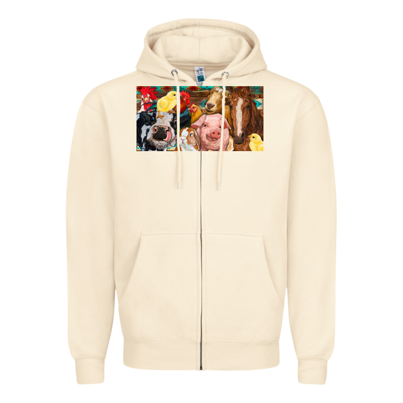 Farm Animals With Aztec Zipper Hoodie by RanaPortraitStore | Teevron