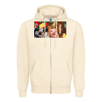 Sandshell Farm animals with aztec Zipper Hoodie - RanaPortraitStore