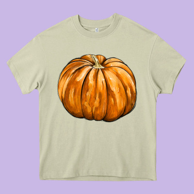 Pumpkin Heavy Core Tee Designed By Fadigitalartstudio