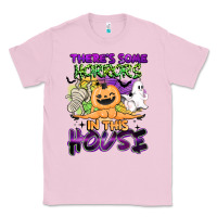 Bubblegum Pink theres some horrors in this house Classic Tee - BarkalooDesign