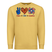 Antique Gold Peace Love America Premium Sweatshirt - Jasminsmagicworld