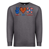 Charcoal Heather Peace Love America Premium Sweatshirt - Jasminsmagicworld