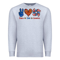 Heather Grey Peace Love America Premium Sweatshirt - Jasminsmagicworld