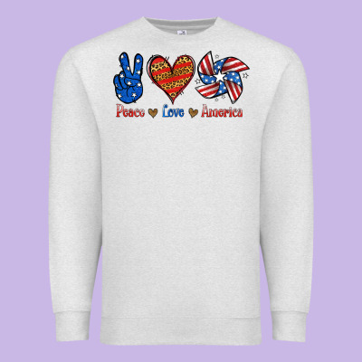 Peace Love America Premium Sweatshirt Designed By Jasminsmagicworld