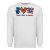 Oatmeal Heather Peace Love America Premium Sweatshirt - Jasminsmagicworld