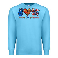 Ocean Blue Peace Love America Premium Sweatshirt - Jasminsmagicworld