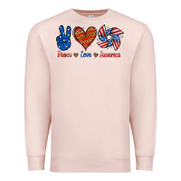 Pale Pink Peace Love America Premium Sweatshirt - Jasminsmagicworld