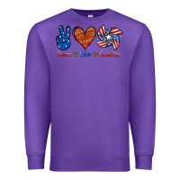 Purple Peace Love America Premium Sweatshirt - Jasminsmagicworld