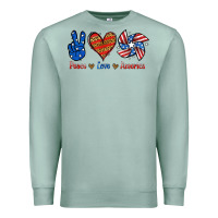 Seafoam Peace Love America Premium Sweatshirt - Jasminsmagicworld