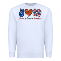 White Peace Love America Premium Sweatshirt - Jasminsmagicworld
