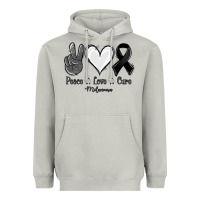 Moon Dust Peace Love Cure Melanoma Cancer Heavyweight Hoodie - Jasminsmagicworld