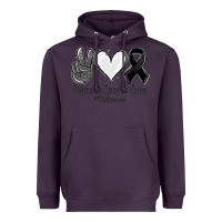 Plum Peace Love Cure Melanoma Cancer Heavyweight Hoodie - Jasminsmagicworld