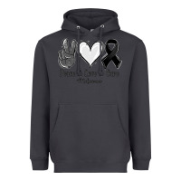 Smoke Peace Love Cure Melanoma Cancer Heavyweight Hoodie - Jasminsmagicworld