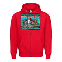 Red western christmas baby cow noel tumbler Zipper Hoodie - Jasminsmagicworld