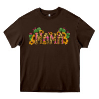 Chocolate Brown Cactus Leopard Sunflower Mama and Mini Set Heavy Core Tee - Jasminsmagicworld