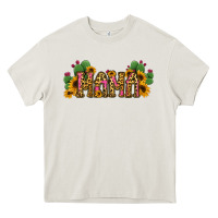 Cream Cactus Leopard Sunflower Mama and Mini Set Heavy Core Tee - Jasminsmagicworld