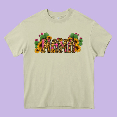 Cactus Leopard Sunflower Mama And Mini Set Heavy Core Tee Designed By Jasminsmagicworld