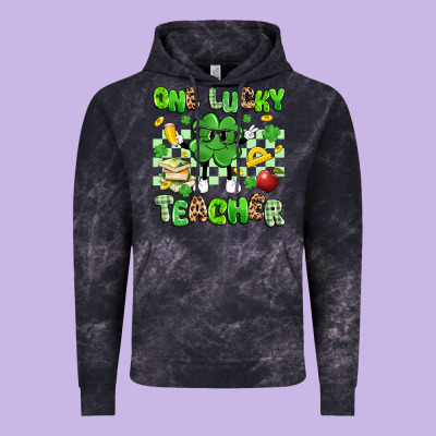 One Lucky Teacher Vintage Hoodie Designed By Artiststas