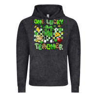Vintage Black one lucky teacher Vintage Hoodie - Artiststas