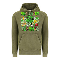 Vintage Olive one lucky teacher Vintage Hoodie - Artiststas
