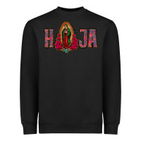 Black Hija Lady Of Guadalupe Heavyweight Sweatshirt - Jasminsmagicworld