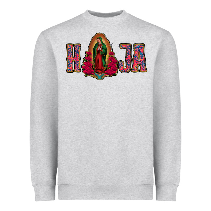 Hija Lady Of Guadalupe Heavyweight Sweatshirt by Jasminsmagicworld | Teevron