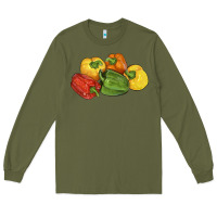 Army Green Peppers Long Sleeve Tee - LillyAllenDesigns