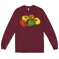 Burgundy Peppers Long Sleeve Tee - LillyAllenDesigns