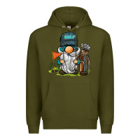 Army Green golf gnome Premium Hoodie - BarkalooDesign
