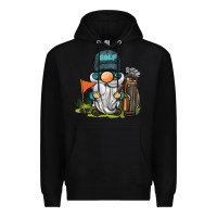 Black golf gnome Premium Hoodie - BarkalooDesign