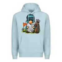 Blue Mist golf gnome Premium Hoodie - BarkalooDesign