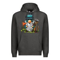 Charcoal Heather golf gnome Premium Hoodie - BarkalooDesign