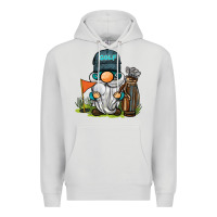 Dove Grey golf gnome Premium Hoodie - BarkalooDesign
