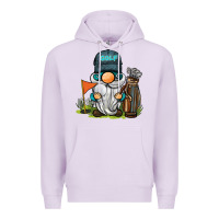 Lilac golf gnome Premium Hoodie - BarkalooDesign