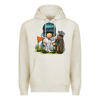 Oatmeal Heather golf gnome Premium Hoodie - BarkalooDesign