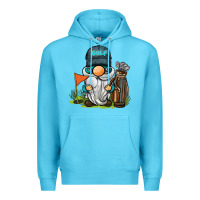 Ocean Blue golf gnome Premium Hoodie - BarkalooDesign
