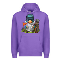 Purple golf gnome Premium Hoodie - BarkalooDesign