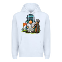 White golf gnome Premium Hoodie - BarkalooDesign