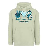 Matcha Peace Love Cure Cervical Cancer Heavyweight Hoodie - Jasminsmagicworld