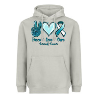 Moon Dust Peace Love Cure Cervical Cancer Heavyweight Hoodie - Jasminsmagicworld