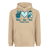 Mushroom Peace Love Cure Cervical Cancer Heavyweight Hoodie - Jasminsmagicworld