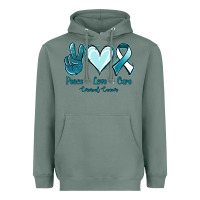 Sage Peace Love Cure Cervical Cancer Heavyweight Hoodie - Jasminsmagicworld